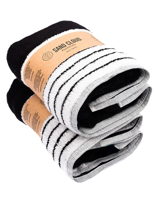 Micro Stripe Bath Bundle - 2 Pack - Black