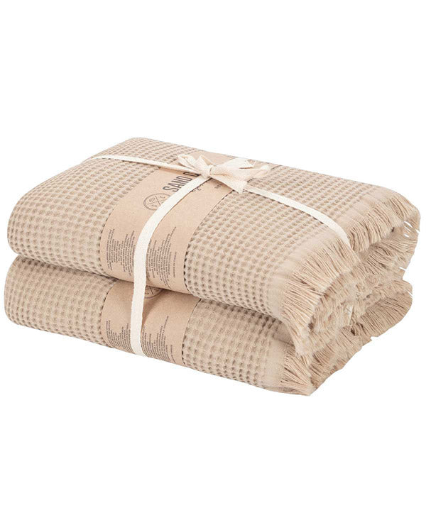 Micro Waffle XL Bath Bundle - 2 Pack -Sand