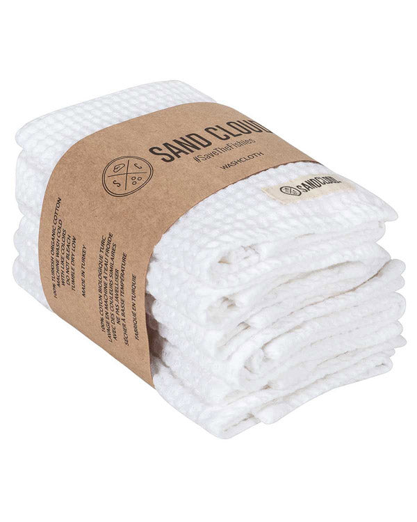 Micro Waffle Bath Washcloth Bundle - 6 Pack - White