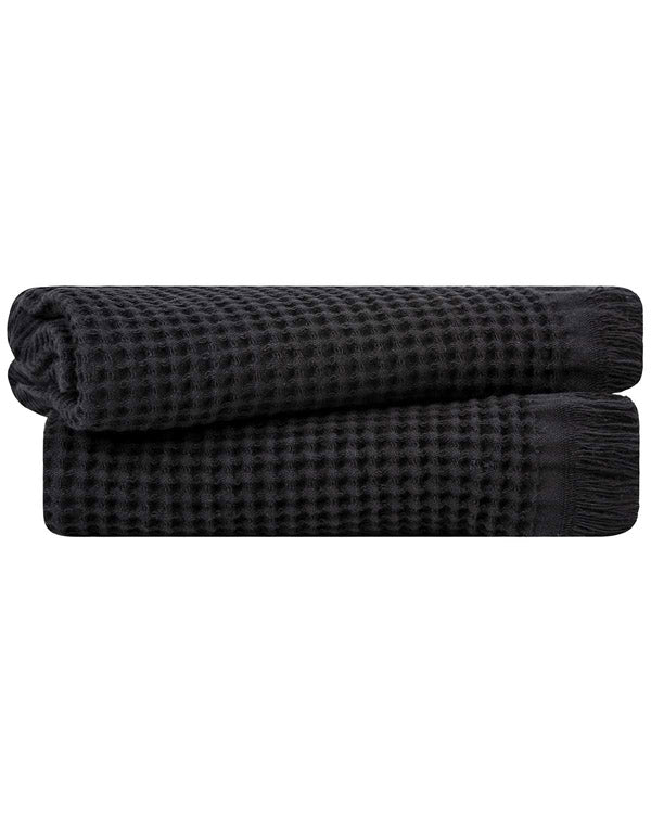 Micro Waffle Hand Bath Bundle - 2 Pack - Black